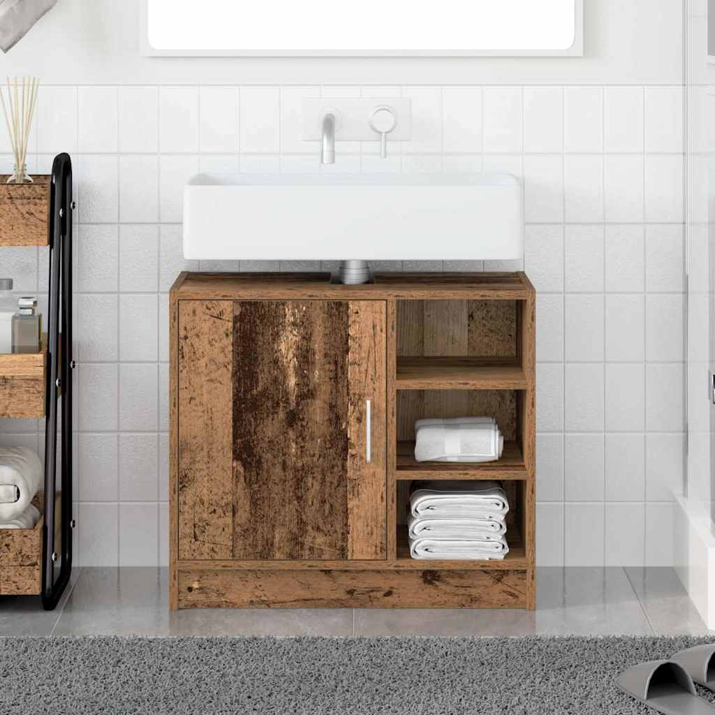 Badeværelsesskab Gammelt træ 63 x 29 x 55 cm Konstrueret træ billede