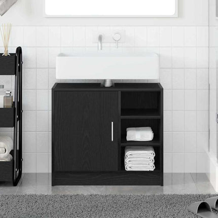 Badeværelsesskab Sort eg 63 x 29 x 55 cm Konstrueret træ