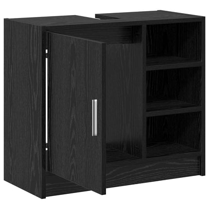 Badeværelsesskab Sort eg 63 x 29 x 55 cm Konstrueret træ