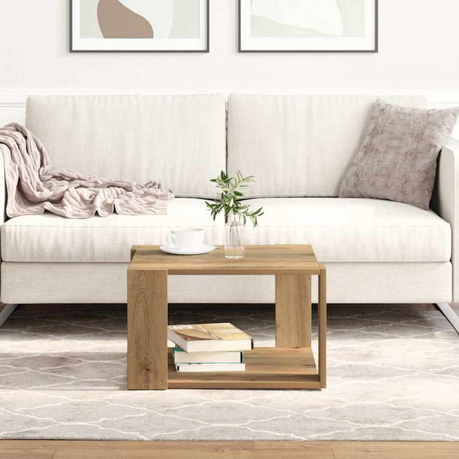 Sofabord Artisan Egetræ 51,5 x 51,5 x 30 cm Konstrueret træ