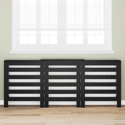 Radiatorcover Sort eg 205 x 21,5 x 83,5 cm Konstrueret træ