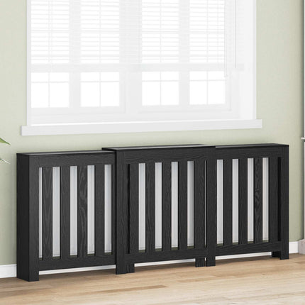 Radiatorcover Sort eg 205 x 21,5 x 83,5 cm Konstrueret træ