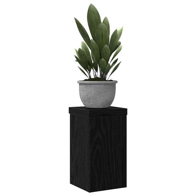 Planteholder 2 pcs Sort eg 10 x 10 x 18 cm Konstrueret træ