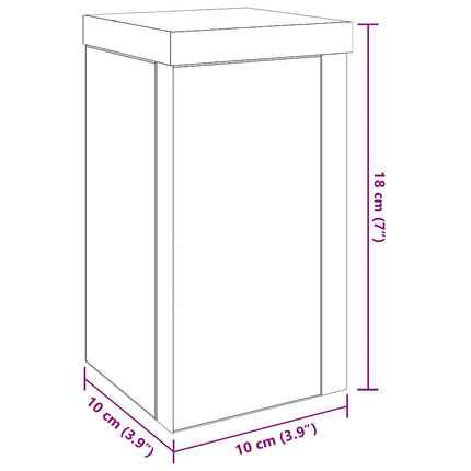 Planteholder 2 pcs Sort eg 10 x 10 x 18 cm Konstrueret træ