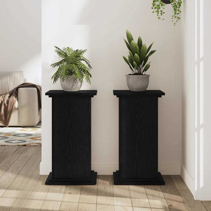 Planteholder Sort eg 33 x 33 x 60 cm Konstrueret træ