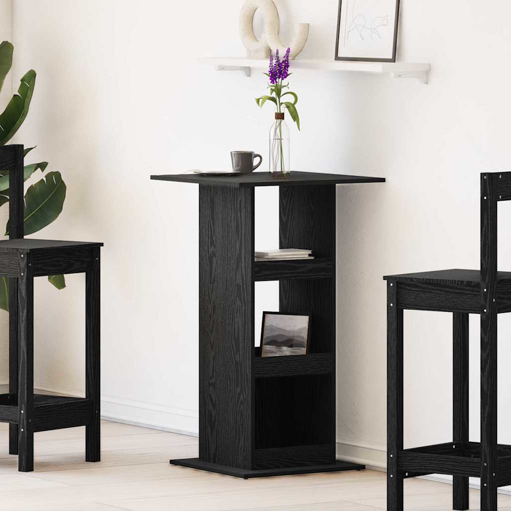 vidaXL Barbord 60 x 60 x 100 cm Konstrueret træ Sort eg Rektangulær