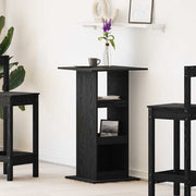Barbord med hylde Sort eg 60 x 60 x 100 cm Konstrueret træ