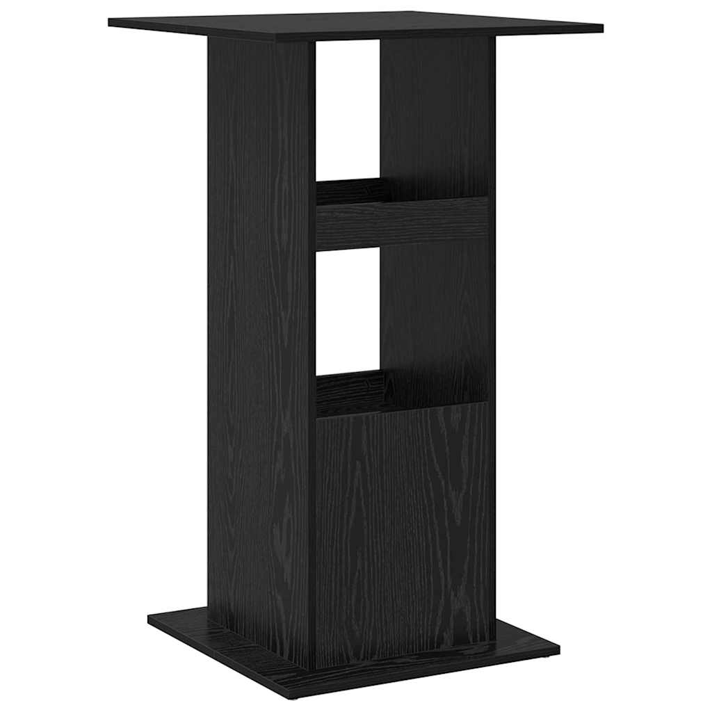 Barbord med hylde Sort eg 60 x 60 x 100 cm Konstrueret træ