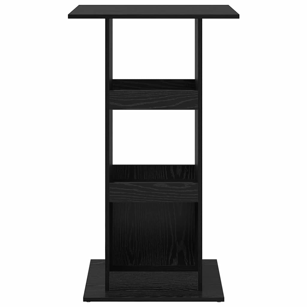 Barbord med hylde Sort eg 60 x 60 x 100 cm Konstrueret træ