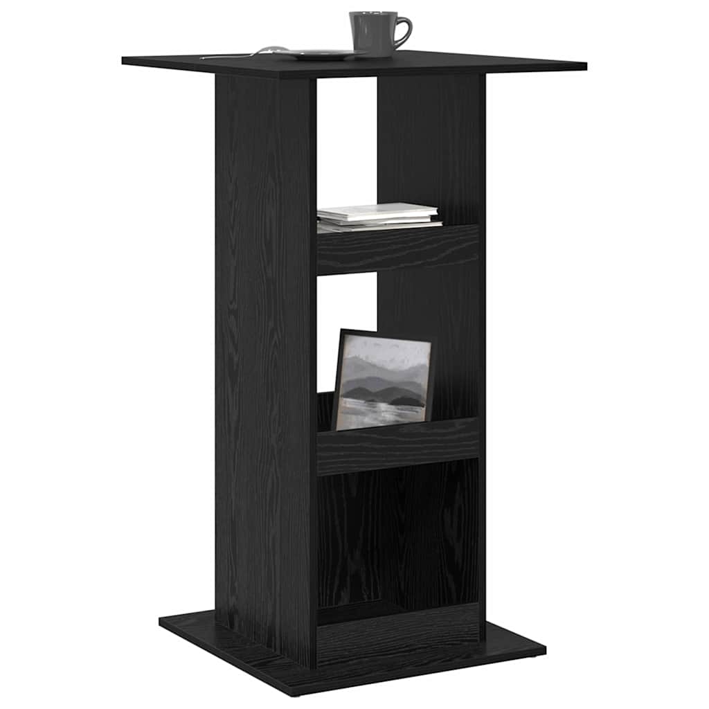 Barbord med hylde Sort eg 60 x 60 x 100 cm Konstrueret træ