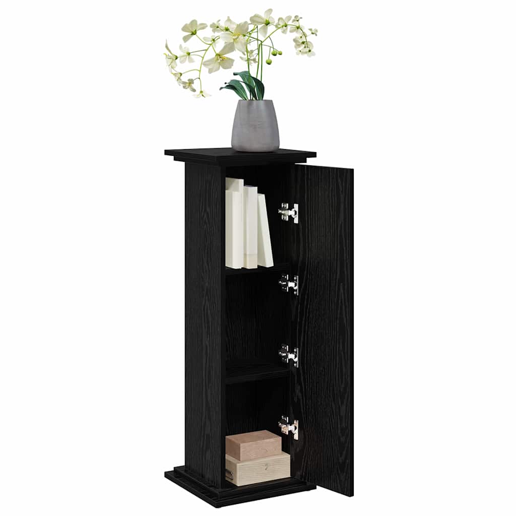 Displaystander med dør Sort eg 31 x 30 x 90 cm Konstrueret træ billede