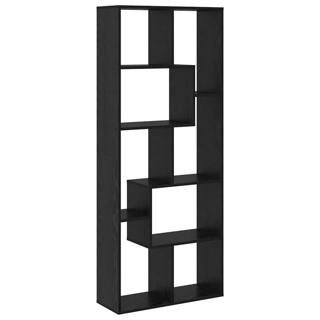 Bogskab 8 niveauer 67 x 25 x 162 cm Konstrueret træ Sort eg