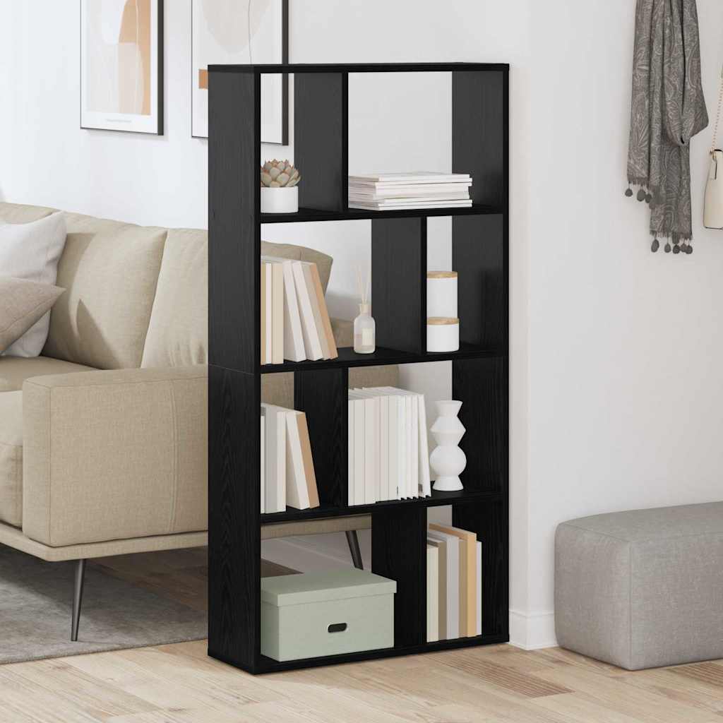 Bogreol med 8 niveauer - 60 × 20 × 120,5 cm - konstrueret træ, sort eg