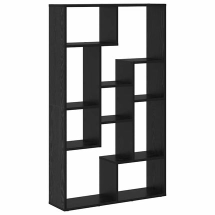 Bogskab 8 niveauer 72 x 20 x 120,5 cm Konstrueret træ Sort eg
