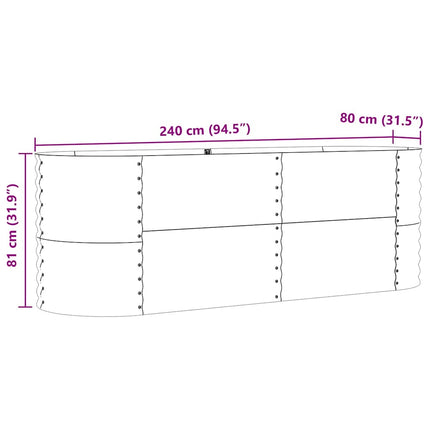 Hævet bed Brun 240 x 80 x 81 cm Stål