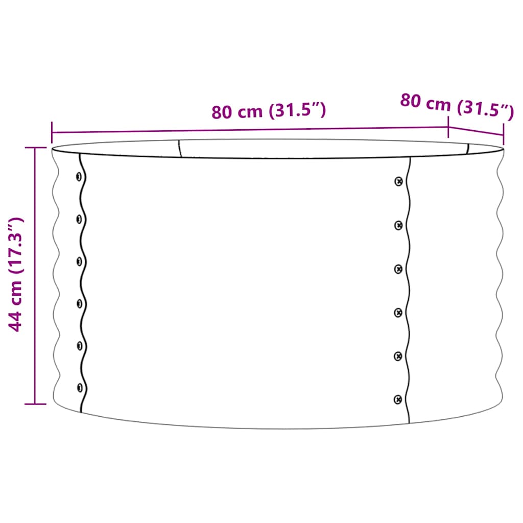 Højbed Brun 80 x 80 x 44 cm Stål