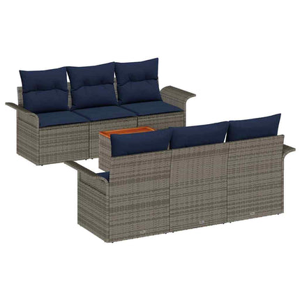 Havesofa Sæt 7 stk. Grå polyrattan