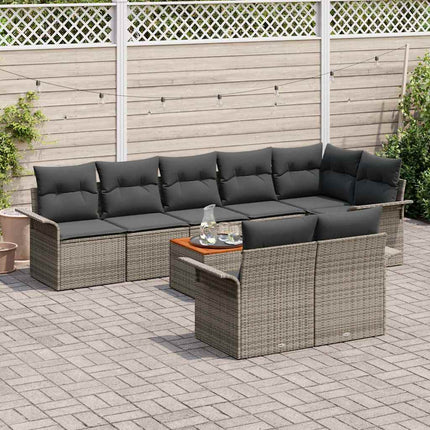 Havesofa Sæt 9 stk. Grå polyrattan