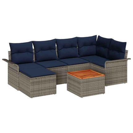 Havesofa Sæt 7 stk. Grå polyrattan