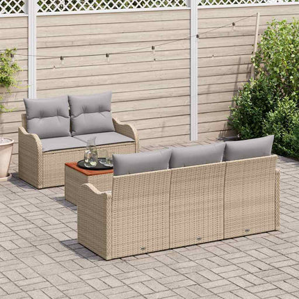 Havesofa Sæt 6 stk. Beige polyrattan
