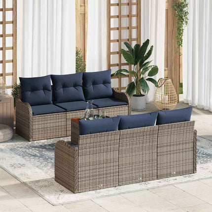 Havesofa Sæt 7 stk. Grå polyrattan