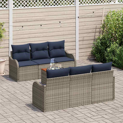 Havesofa Sæt 7 stk. Grå polyrattan