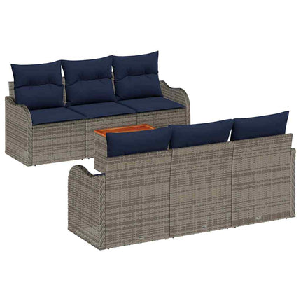 Havesofa Sæt 7 stk. Grå polyrattan