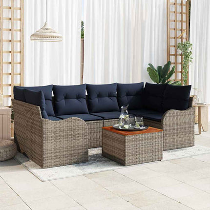 Havesofa Sæt 7 stk. Grå polyrattan