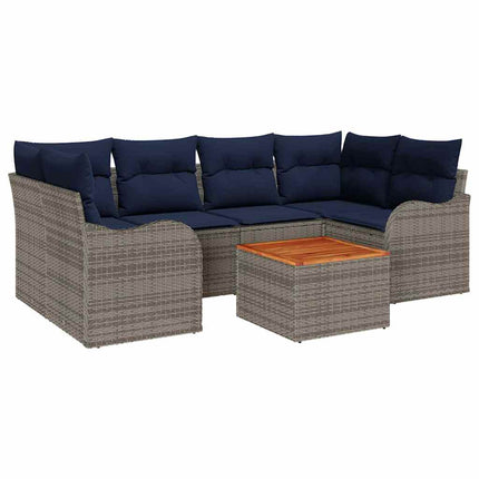 Havesofa Sæt 7 stk. Grå polyrattan