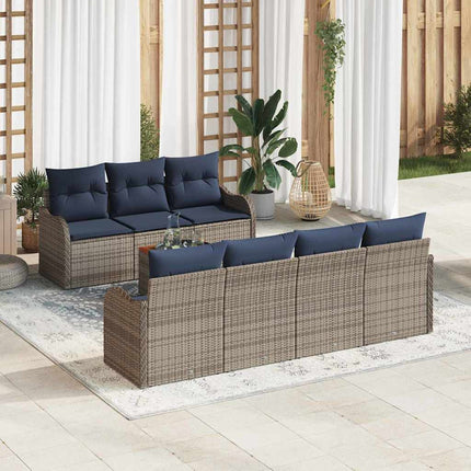 Havesofa Sæt 8 stk. Grå polyrattan