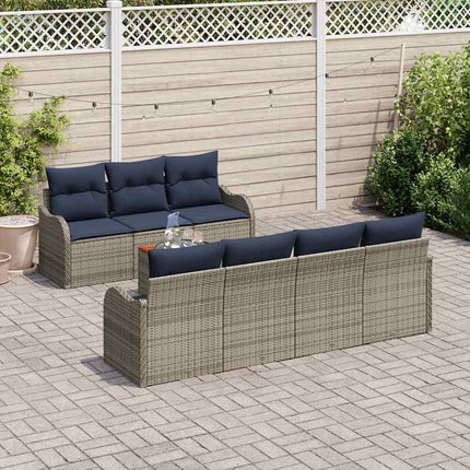 Havesofa Sæt 8 stk. Grå polyrattan