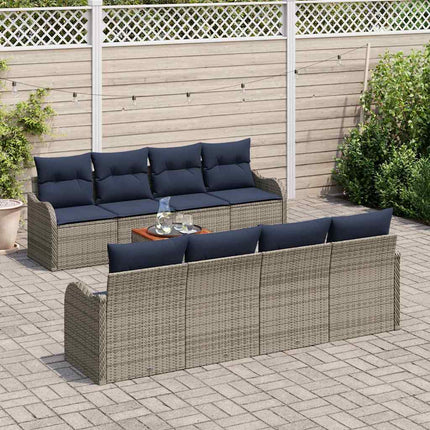 Havesofa Sæt 9 stk. Grå polyrattan