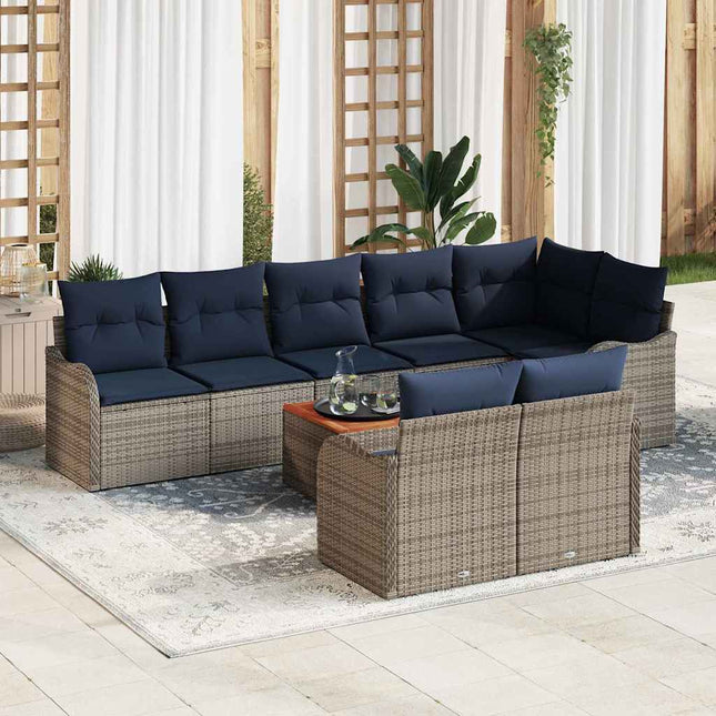 Havesofa Sæt 9 stk. Grå polyrattan