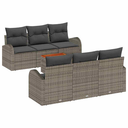 Havesofa Sæt 7 stk. Grå polyrattan