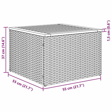 Havesofa Sæt 7 stk. Sort polyrattan