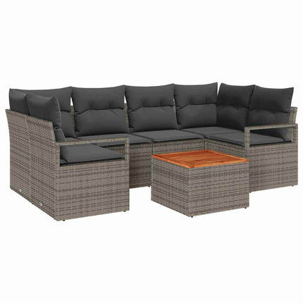 Havesofa Sæt 7 stk. Grå polyrattan
