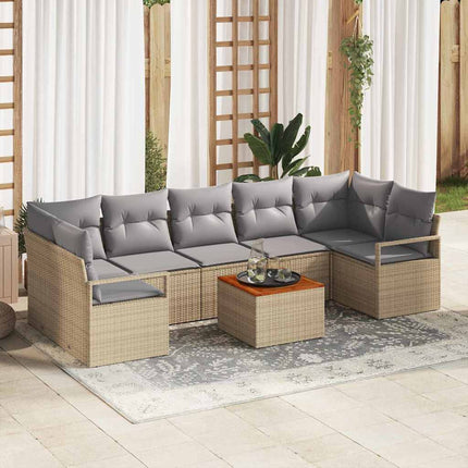 Havesofa Sæt 8 stk. Beige polyrattan