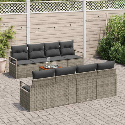 Havesofa Sæt 9 stk. Grå polyrattan