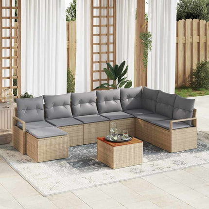 Havesofa Sæt 8 stk. Beige polyrattan