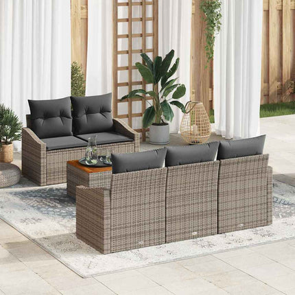 Havesofa Sæt 6 stk. Grå polyrattan