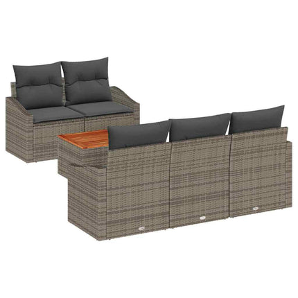 Havesofa Sæt 6 stk. Grå polyrattan