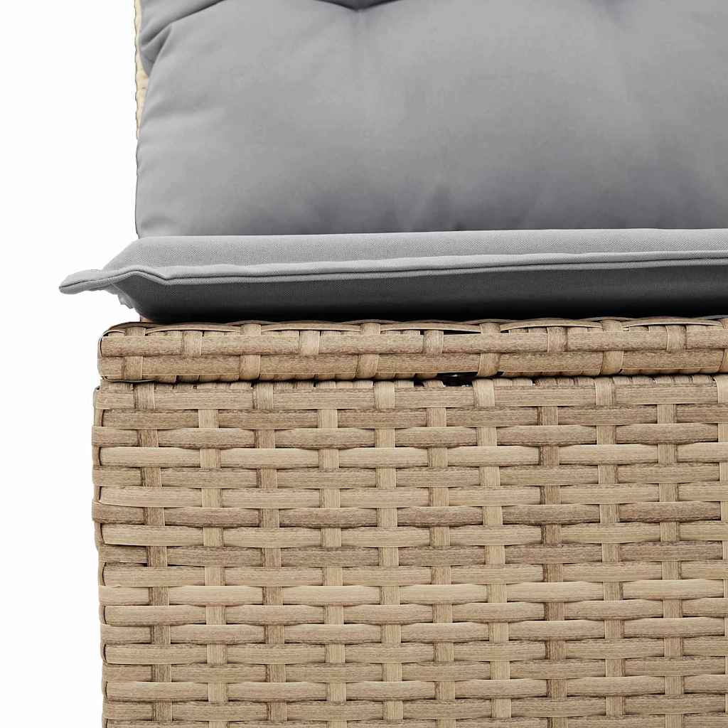 Havesofa Sæt med pude 7 pcs Beige polyrattan