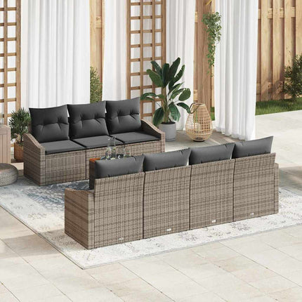 Havesofa Sæt 8 stk. Grå polyrattan