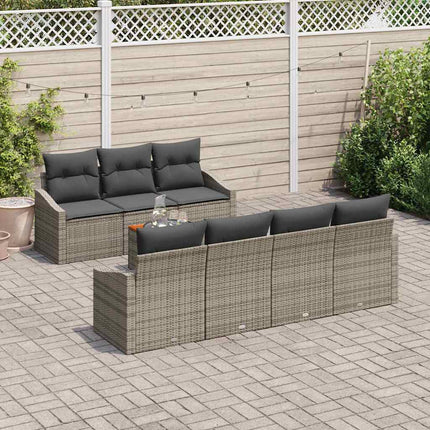 Havesofa Sæt 8 stk. Grå polyrattan
