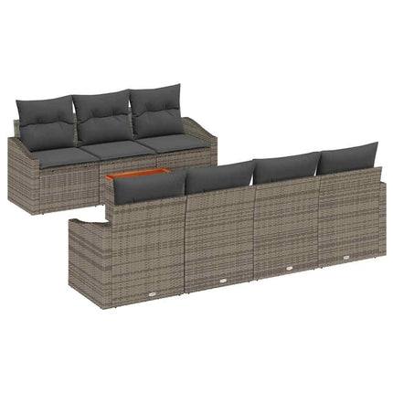 Havesofa Sæt 8 stk. Grå polyrattan