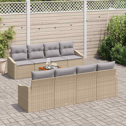 Havesofa Sæt 9 stk. Beige polyrattan