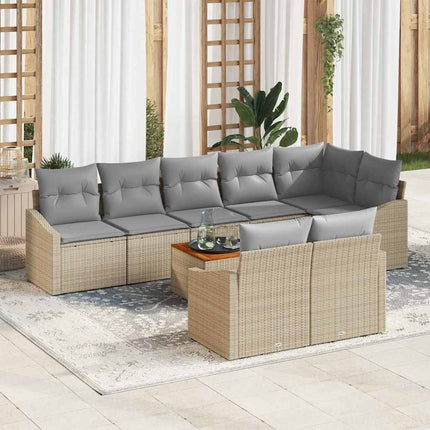 Havesofa Sæt 9 stk. Beige polyrattan