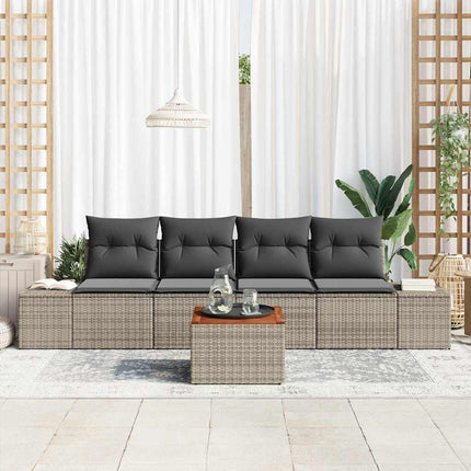 Havesofa Sæt 5 stk. Grå polyrattan