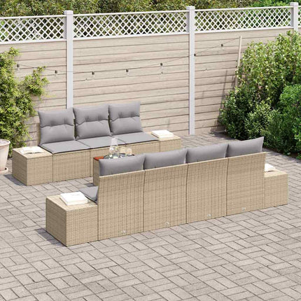 Havesofa Sæt 8 stk. Beige polyrattan