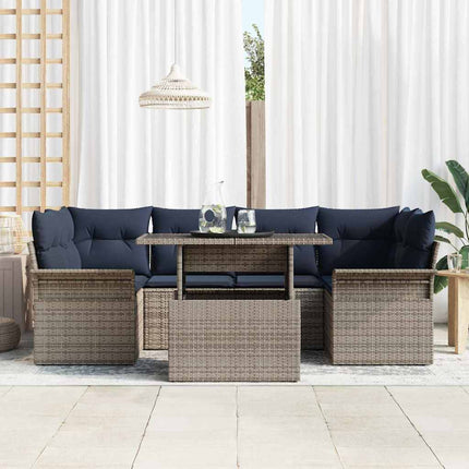 Havesofa Sæt 7 stk. Grå polyrattan